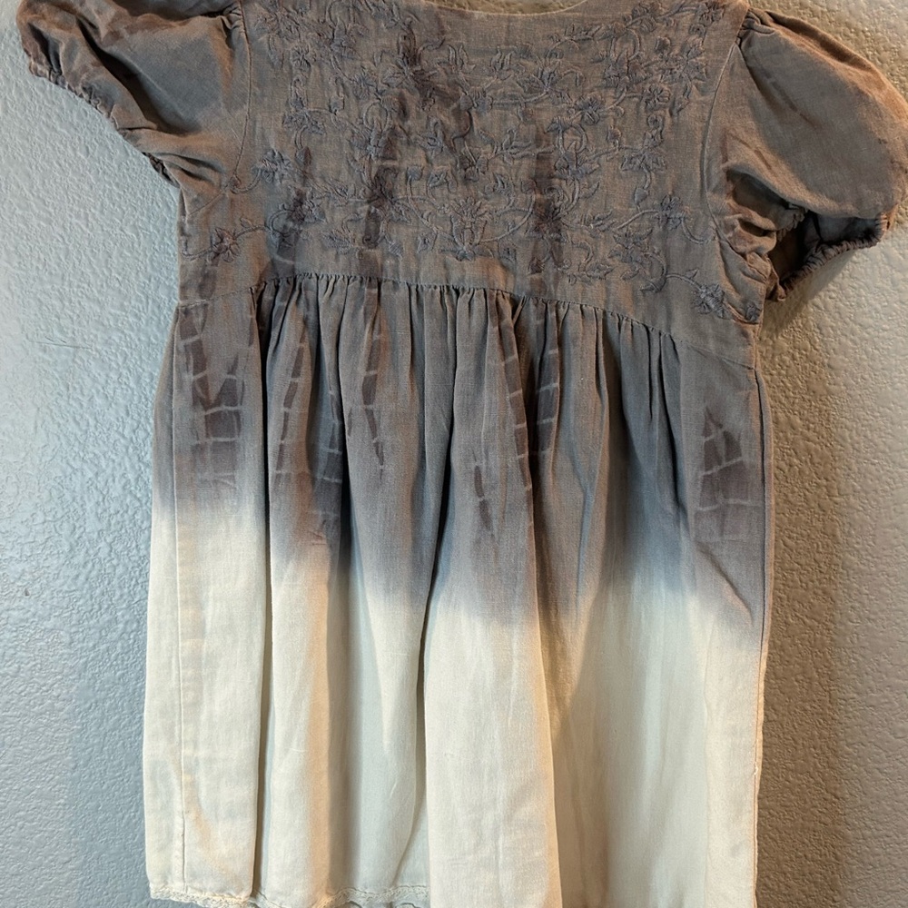 Zara Kids Casual Dress in Gray and Cream